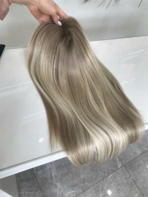 Women Golden Ash Brown Highlights 13x4 Lace Front Wigs Remy Human Hair Wigs - Image 1 of 4