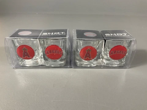Los Angeles Angels MLB Baseball Clear Shot Glass Collectible 2 Pack - LOT OF 2 Cover