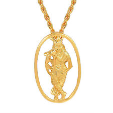 Indian Traditional Gold Plated Krishna Pendant looks good For Men And Women.