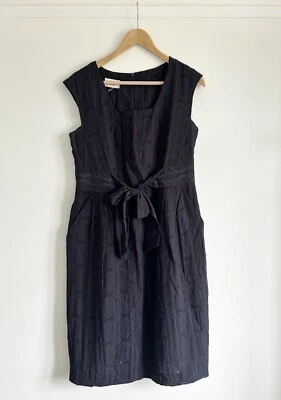 Laura Ashley Weekend Women’s Navy Blue Classic Sheath Fitted Dress Bow UK 12 - Image 1 of 4