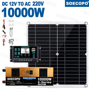 Kit de Panel Solar Inversor 10000W Generador de Energía Solar 100A Hogar 110V Red Systza - Imagen 1 de 17