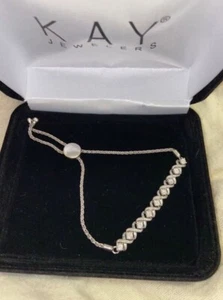 sterling silver diamond bolo bracelet - Picture 1 of 2