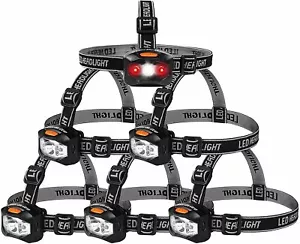 Pack of 6 - Headlamp, Flashlight LED 150 Lumens Battery Operated Super Bright - Picture 1 of 6