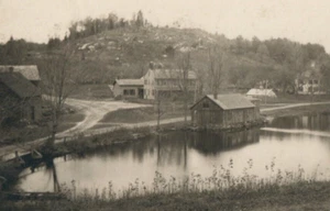 POSTAL FOTOGRÁFICA BIGELOW HUECO MASHAPAUG LAGO TOLLAND CT. MILL C. 1906-1915 RPPC - Imagen 1 de 3
