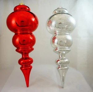 Mercury Red/Silver/Gold Jumbo Large Finial Shatterproof Christmas Ornament - Picture 1 of 14