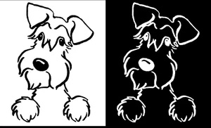 Schnauzer Outline TWO Vinyl Graphic Decals Car Truck Windows Laptop Notebook - Imagen 1 de 2