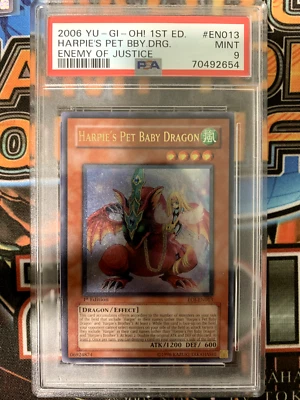 Yugioh Konami EOJ-EN013 Harpie's Pet Baby Dragon 1st Edition Ultimate Rare PSA 9 - Image 1 of 2