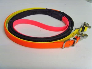 Perfeq Multi Coloured, Rubber Grip, Reins in Matt Yellow, Orange and Pink - Picture 1 of 2