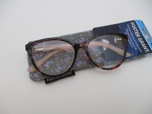 Foster Grant Chandra Brown Floral Women Reading Glasses  +1.50 +1.75 +2.00 New