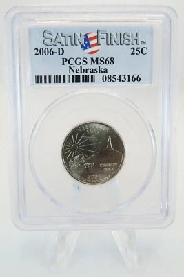 2006-D PCGS MS68 Nebraska State Quarter Satin Finish 25C - Image 1 of 2