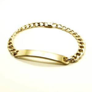 6mm ID Bar Stainless Steel Bracelet 18K Jewelry Curb Cuban Links High Polish 8" - Picture 1 of 12