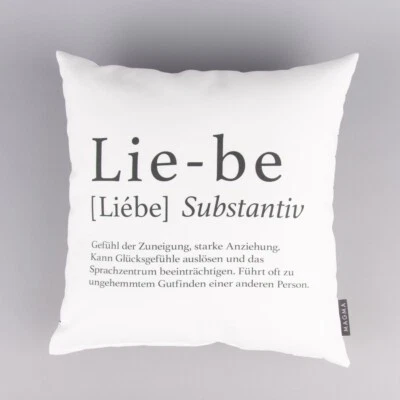 Magma Deko Kissen Wordart "Liebe" 40x40 cm - schwarz/weiß - Bild 1 von 4