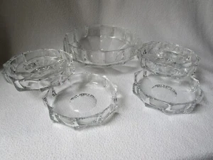 Bleikristall große Schüssel u. 6 kleine Glasschüsseln für Salat oder Kompott SET - Bild 1 von 6