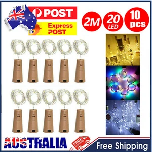 10X 20LED Fairy Light Wine Bottle String Light Cork Copper Wire Xmas Party Decor - Picture 1 of 18
