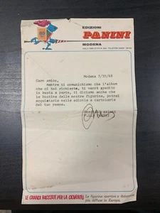 LETTERA CLUB PANINI 1968 ORIGINALE - Imagen 1 de 2