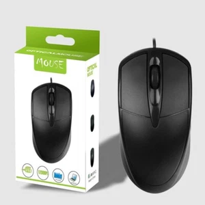 Silent Wired Mouse 1000 DPI 4ft Cord Quiet Button Optical Office Computer Mouse - Picture 1 of 4