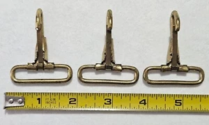 Lote de 3 ganchos de bolsa/bolsa de lona a presión de latón de 11/2" - Imagen 1 de 5