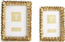 Two's Company Gold Ruffles Set of 2 Photo Frames (Holds 4" x 6" and 5" x 7")