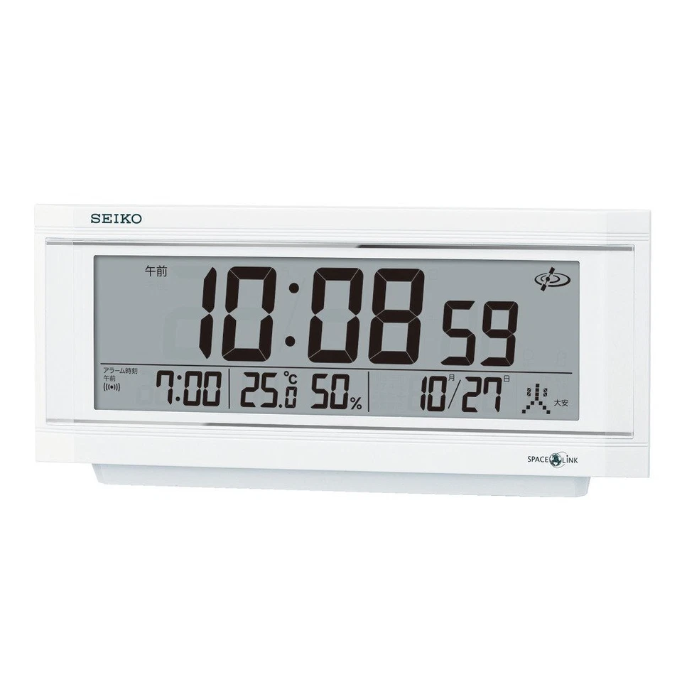 Reloj Radio Satelital Calendario Digital Temperatura Humedad GP501W Blanco Foto 1 de 4