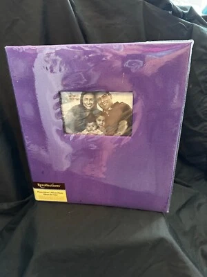 Mega álbum de recortes de cuero sintético púrpura de 12" x 14" 40 páginas Foto 1 de 4