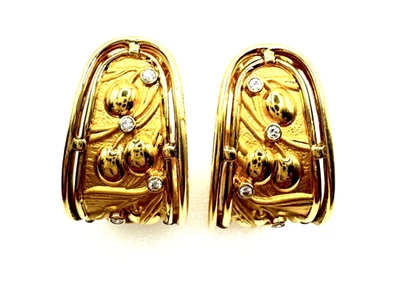 Carrera y Carrera Olive Tree Earrings - Ltd. Edition- 18K Yellow Gold & Diamonds - Image 1 of 4