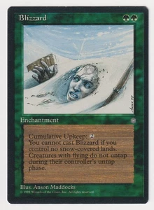 Dark Print Blizzard LP Ice Age 1995 WOTC MTG Magic Misprint Reserved List Rare! - Picture 1 of 2