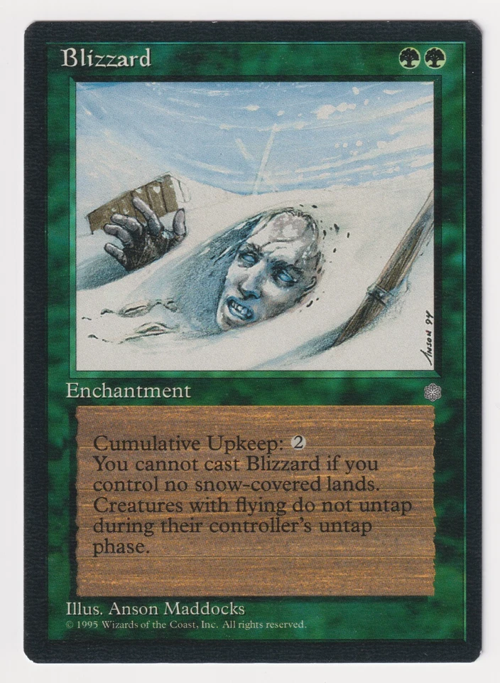 Dark Print Blizzard LP Ice Age 1995 WOTC MTG Magic Misprint Reserved List Rare! - Image 1 of 2