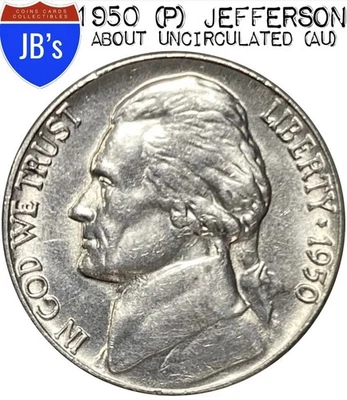 1950 (P) Jefferson Nickel 5c - About Uncirculated (AU) - Image 1 of 4