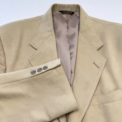 Norm Thompson Faux Suede Sport Coat Blazer 40R Camel Beige Western Casual Work - Image 1 of 4