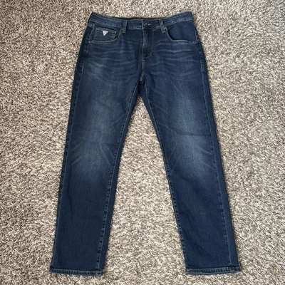 Pantalones de mezclilla Guess para hombre 32x30 azules ajustados rectos Foto 1 de 4