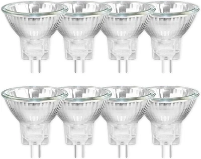 Dimmable 8 Pack MR11 GU4 20W Halogen Bulbs, Warm White 2700K, 35mm Spotlight - Image 1 of 4