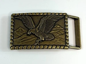 Vintage Brass Belt Buckle American Bald Eagle USA - Picture 1 of 4