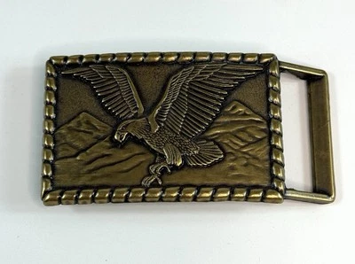 Vintage Brass Belt Buckle American Bald Eagle USA - Image 1 of 4