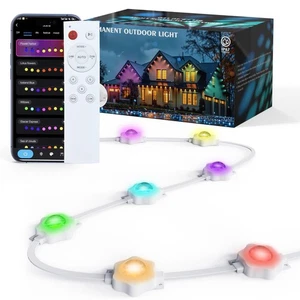 50Ft Permanent Outdoor Lights, IP67 Waterproof Smart Eave Lighting, with App/... - Bild 1 von 6