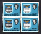N.RHODESIA 1963 QEII ARMS 1d BLOCK X4 WITH VALUE OMITED VARIETY MNH   A218