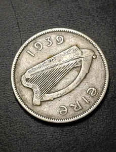 1939 Ireland Silve Florin coin - Key Date - #N07 - Picture 1 of 2