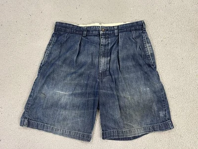 Pantalones Cortos Polo Ralph Lauren Para Hombre 34 Denim Plisado Calce Relajado Informal Estilo Vintage Foto 1 de 4