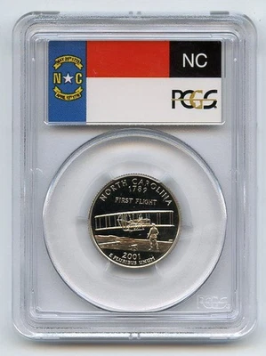 2001 S 25C Clad North Carolina Quarter PCGS PR70DCAM - Image 1 of 2