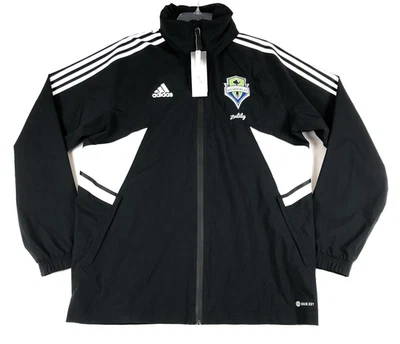 Adidas Seattle Sounders Condivo 22 Rain Jacket Mens XL Black Wind Waterproof FC - Image 1 of 4