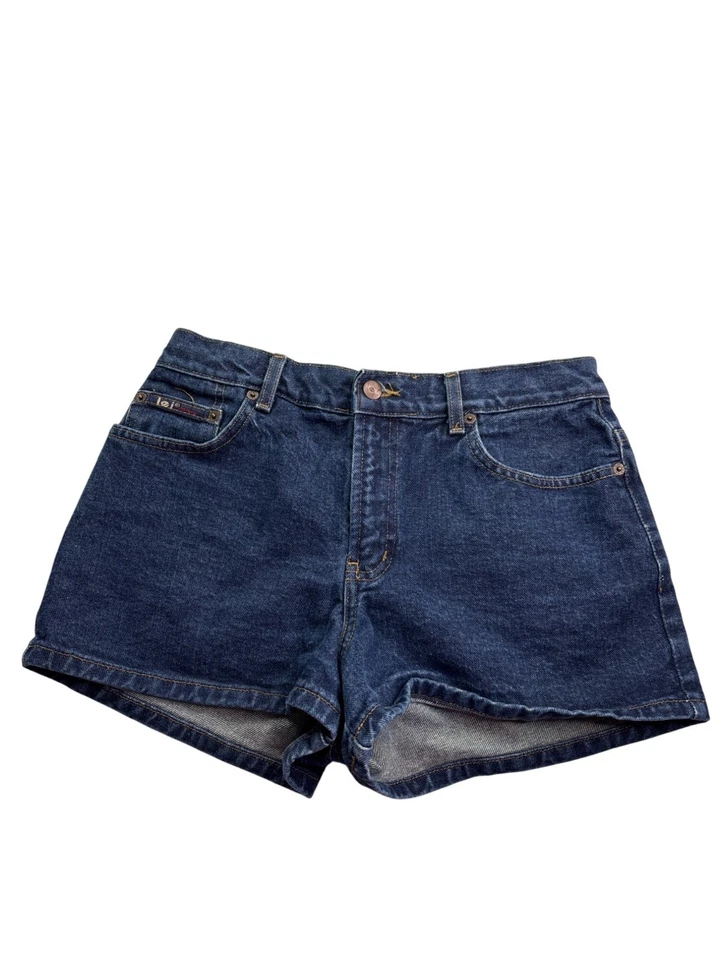 Vintage Y2K L.E.I. Pantalones cortos de mezclilla para mujer talla 11 azul algodón lavado oscuro Foto 1 de 4