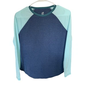 Title Nine Notton Raglan L/S Tee women's XS blue baseball base Athleisure - Picture 1 of 8