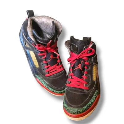 Jordan Spizike Retro Sneakers Size 11 Bold Black Red Green Yellow Used - Image 1 of 4