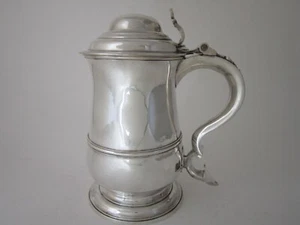 Antique George III Sterling Silver Quart Tankard - 1763 by W. & J. Deane - Picture 1 of 11