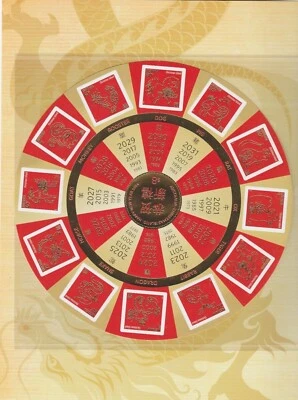 Christmas Island - 2024 Lunar New Year - Calendar Sheetlet MNH - Image 1 of 4