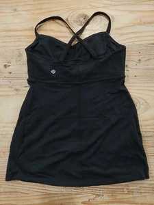Camiseta sin mangas Lululemon Bulerias negra con correa cruzada trasera con sujetador incorporado talla 6 - Imagen 1 de 7