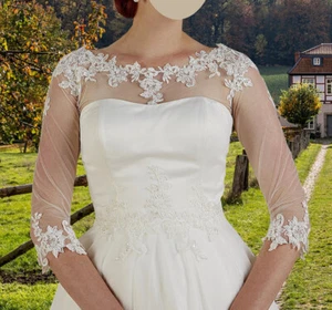 Body mit Guipure Spitze statt Bolerojacke Nr.9 Gr. 36 ivory aus Geschäftsaufgabe - Bild 1 von 7