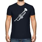 TRUMPET DISTRESSED PRINT MENS T-SHIRT VINTAGE STYLE TOP BRASS MUSICIAN GIFT
