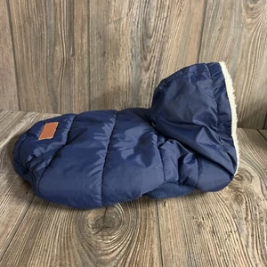 Abrigo para perro azul marino poliéster exterior cálido y suave interior perfecto para caminar - Imagen 1 de 7