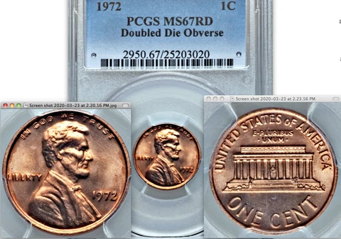 1972 PCGS MS67 RD Doubled Die Obverse FULL RED 🔴✅ DDO Lincoln Cent ✅ Variety 1C Cover