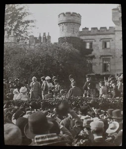 ANTIGUA Linterna Mágica Diapositiva WILLIAM GLADSTONES ÚLTIMO DISCURSO HAWARDEN C1898 FOTO - Imagen 1 de 2